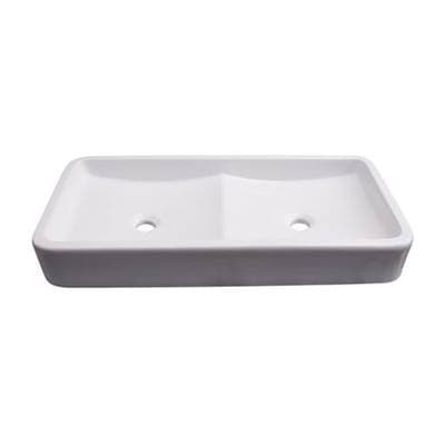 Barclay Rosalie Above Counter 31-1/2'' Dbl Bowl, 1 Fct Hole Each, WH - White