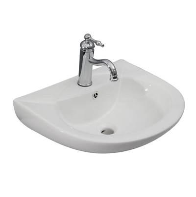 Banks  Wall-Hung for 4''cc Faucet Hole, Overflow, White by Barclay