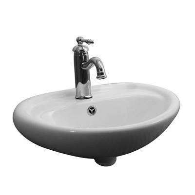 Ashley Wall Hung with 1 Faucet Hole, Overflow, White by Barclay