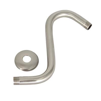 Barclay 10'' Offset Shower Arm W/flange X-hvy 20.5 Mm,solid Brass,bn - Brushed Nickel