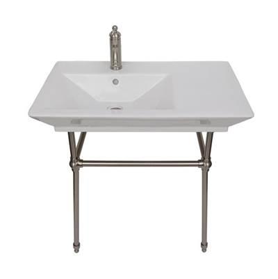 Opulence Console 31-1/2'', Rect Bowl, 8'' WS, White, BN Stand by Barclay