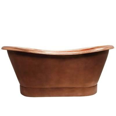 Chopin Dbl Slipper Tub w/ Base 70'', Polished Int, No Holes