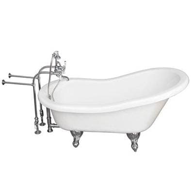 Barclay Tub Kit 67'' AC Slipper, Tub Filler, Supplies, Drain-chrome - Polished Chrome