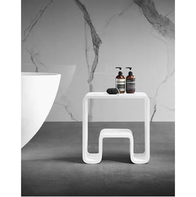 BARstone Shower Stool Rectangular Glossy White