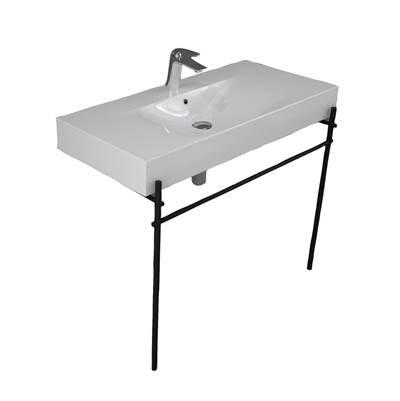 Des 1010 Basin 8''Widespred WH, with brass stand, Matte Black by Barclay