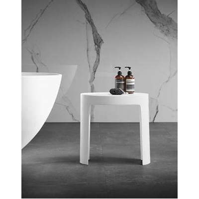 BARstone Shower Stool Round White Glossy