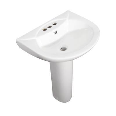 Banks  Basin Only for 4''CC Faucet Hole, Overflow, White by Barclay