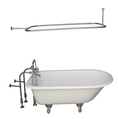 Tub Kit 55'' CI Roll Top Filler Shwr Rd, Supplies, Drain-Chrm