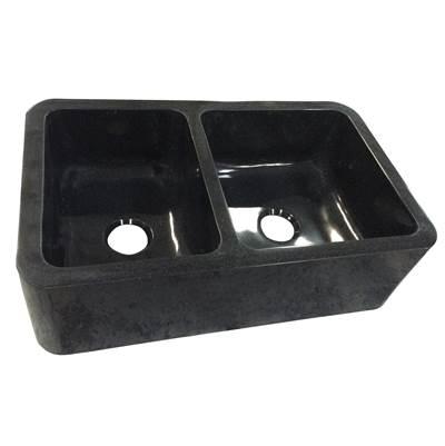 Aubrey 33'' Polished Granite Offset Dbl Bwl FarmerSink GPBL by Barclay