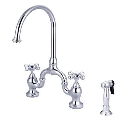Banner Kitchen Bridge Faucet w Sidespray & Metal Cros Han, CP