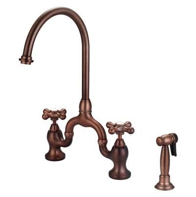 Banner Kitchen Bridge Faucet w Sidespray & Metal Cros Han,ORB