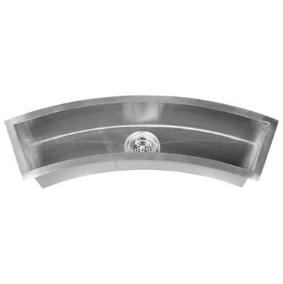 Wolcott 33'' Zero Radius SS Curved Trough Sink, 16 Gauge by Barclay