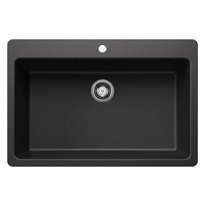 Liven SILGRANIT 33'' Super Single Dual Mount Kitchen Sink - Anthracite by Blanco
