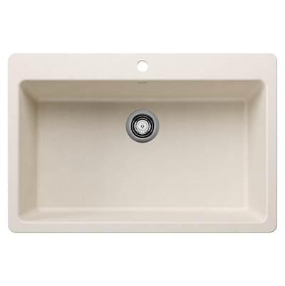 Liven SILGRANIT 33'' Super Single Dual Mount Kitchen Sink - Soft White by Blanco