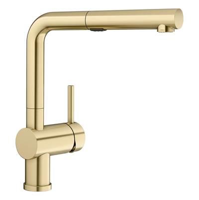 Linus Low Arc Pull-Out Dual-Spray Kitchen Faucet - Satin Gold by Blanco