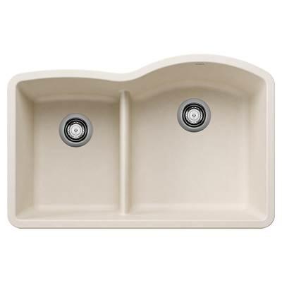 Diamond SILGRANIT 32'' 40/60 Reverse Double Bowl Undermount Kitchen Sink with Low Divide - Soft White