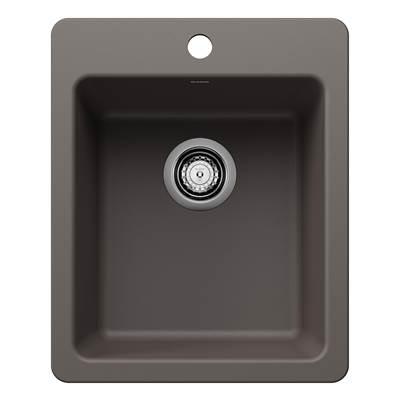 Liven SILGRANIT 17'' Dual Mount Bar Sink - Volcano Gray by Blanco