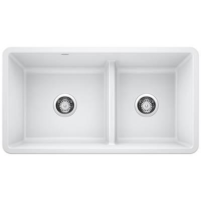 Precis SILGRANIT 33'' 60/40 Reversible Double Bowl Undermount Kitchen Sink with Low Divide - White