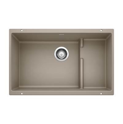 Precis Cascade SILGRANIT 29'' Single Bowl Undermount Kitchen Sink with Colander - Truffle by Blanco