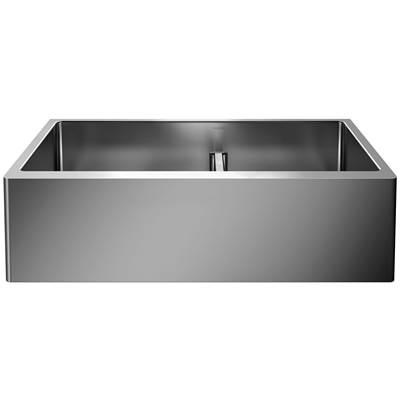 Quatrus R15 33'' 60/40 Double Bowl Apron-Front Stainless Steel Farmhouse Sink with Low Divide