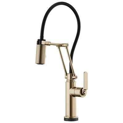 Litze SmartTouch Articulating Kitchen Faucet with Industrial Handle by Brizo