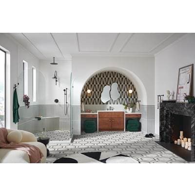Brizo Universal Showering 14'' Ceiling Mount Shower Arm and Round Flange - Matte Black
