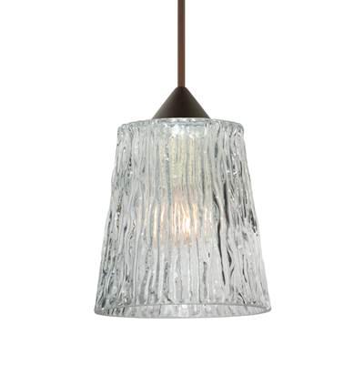 Nico 4 Cord Pendant, Clear Stone, Bronze Finish, 1X5W Led by Besa Lighting