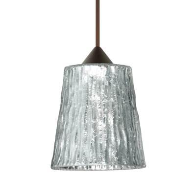 Nico 4 Cord Pendant, Stone Silver Foil, Bronze Finish, 1X5W Led by Besa Lighting