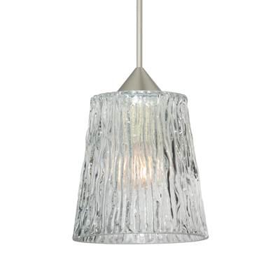Nico 4 Cord Pendant For Multiport Canopy, Clear Stone, Satin Nickel Finish, 1X5W Led by Besa Lighting
