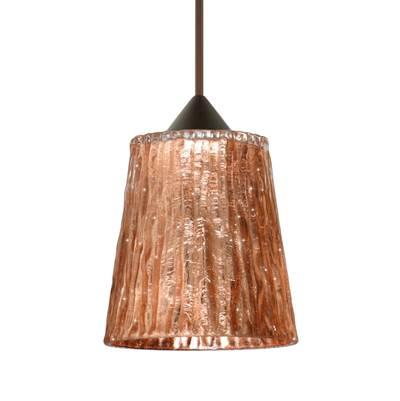 Nico 4 Cord Pendant For Multiport Canopy, Stone Copper Foil, Bronze Finish, 1X50W Max Gy6.35 Base