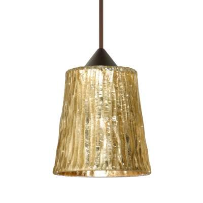 Nico 4 Cord Pendant For Multiport Canopy, Stone Gold Foil, Bronze Finish, 1X50W Max Gy6.35 Base