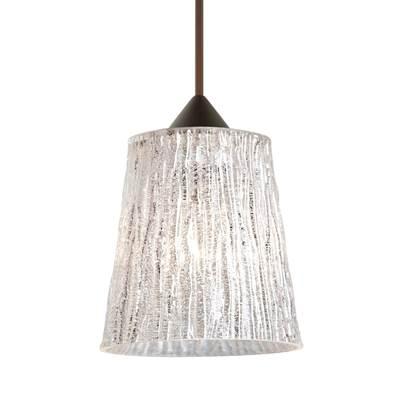 Nico 4 Cord Pendant For Multiport Canopy, Glitter Stone, Bronze Finish, 1X50W Max Gy6.35 Base by Besa Lighting