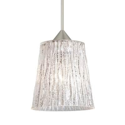 Nico 4 Cord Pendant For Multiport Canopy, Glitter Stone, Satin Nickel Finish, 1X50W Max Gy6.35 Base by Besa Lighting