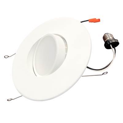 14W Led 5/6'' Downlight Adjustable Retrofit W/Gimbal 2700K White Round Dimmable Ja8 120V