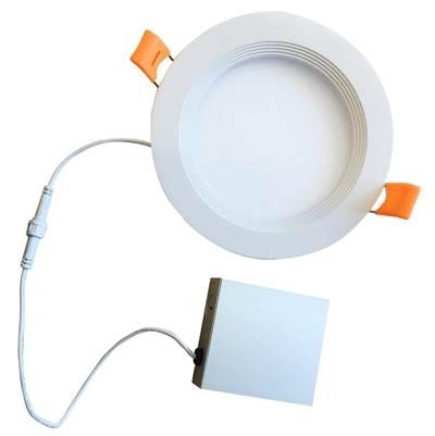 18W Led 8'' Recessed Downlight W/ Metal Jbox and Baffle White Round Dimmable 90Cri 2700K 120V
