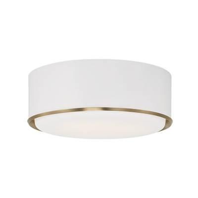 15.5'' W x 5.75'' H 3-Light Semi Flush Mount in Matte White with Matte Brass Details and Frosted White Diffuser by Capital Lighting