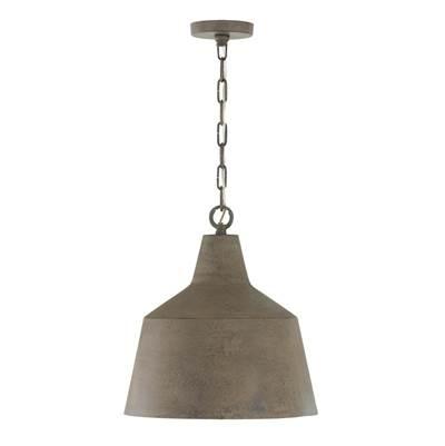 15.50''W x 17''H Quarry 1-Light Tapered Metal Pendant in Clay by Capital Lighting