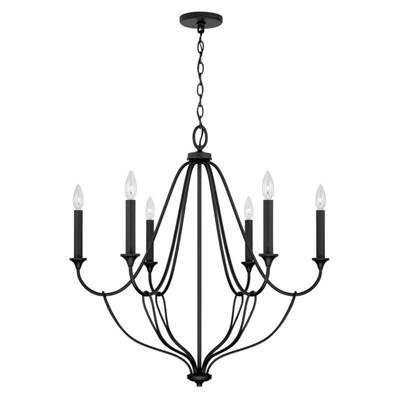 Bentley 6-Light Chandelier in Black Iron