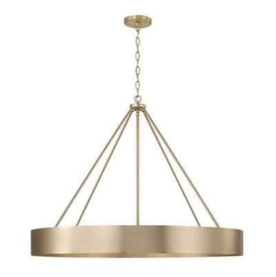 35.75''W x 27.25''H 6-Light Modern Circular Metal Chandelier in Matte Brass by Capital Lighting