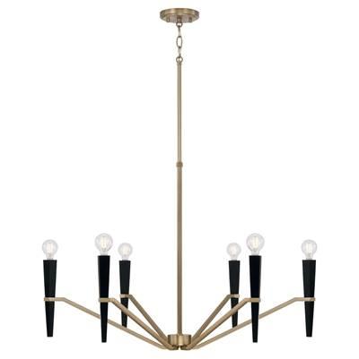 33'' W x 22.5'' H 6-Light Chandelier in Aged Brass and Black by Capital Lighting
