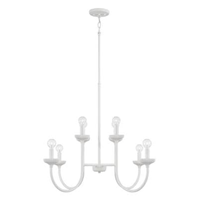Capital Lighting 32.5'' W X 26'' H 8-Light Chandelier in Matte White with Handcrafted Fluted...