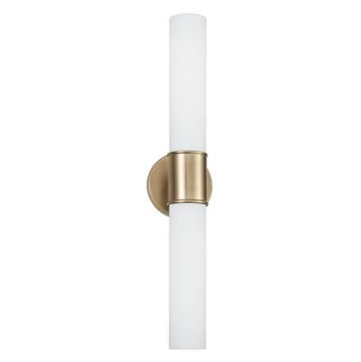 25.25''W x 5''H 2-Light Dual Sconce in Matte Brass with Soft White Glass