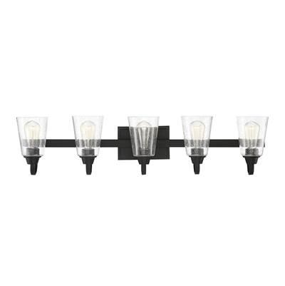 Grace 5 Light Vanity in Espresso (Clear Seeded Glass)