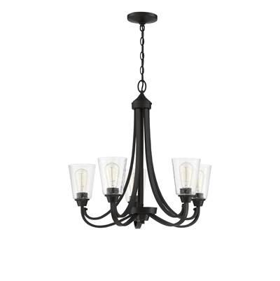 Grace 5 Light Chandelier in Espresso (Clear Seeded Glass) by Craftmade