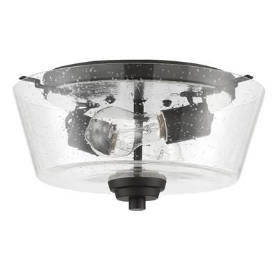 Grace 2 Light Flushmount in Espresso (Clear Seeded Glass)