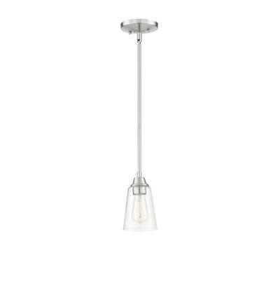 Grace 1 Light Mini Pendant in Brushed Polished Nickel (Clear Seeed Glass) by Craftmade