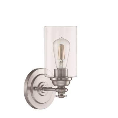 Dardyn 1 Light Wall Sconce in Brushed Polished Nickel (Clear Glass) by Craftmade
