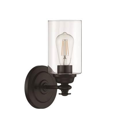 Dardyn 1 Light Wall Sconce in Flat Black (Clear Glass)