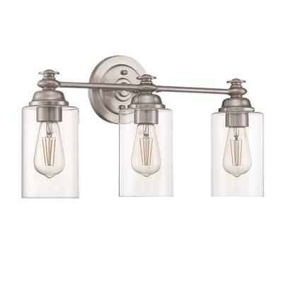 Dardyn 3 Light Vanity in Brushed Polished Nickel (Clear Glass)