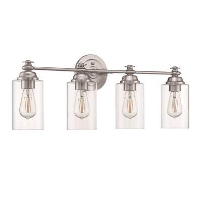 Dardyn 4 Light Vanity in Brushed Polished Nickel (Clear Glass)